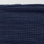 washed waffle linen hand towel navy blue c